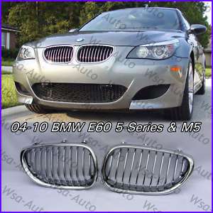 04 10 BMW 5 Series E60 E61 M5 Chrome Kidney Grille  