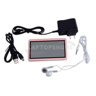 New 8GB 4.3 TFT LCD Touch Screen MP3 MP4 MP5 Player FM Radio Pink 