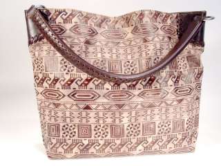 AMANKAI SF Argentina Lg Ethnic Motif Leather Handbag  