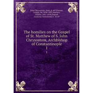   Chrysostom on the Gospel of St. Matthew Saint John Chrysostom Books