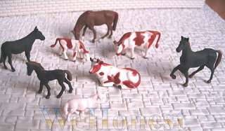 40 pcs HO painted Farm Animals ( 8 different poses ) #A  