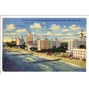  Reprint Ocean front hotel barracks, Army Air Forces, Miami Beach 