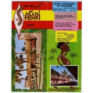   NEW Safari Motel Brochure Miami Beach Florida 1950s 