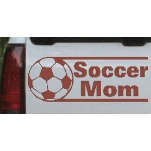 8in X 3.1in Brown    Soccer Mom Sports Car Window Wall Laptop Decal 
