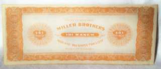 101 RANCH MILLER BROTHERS 50 BUCKS PAPER BILL SCRIP 1924 WILD WEST 