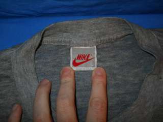 vintage 80S NIKE RED TAG GREY HEATHERED COTTON RAYON SOFT PAPER THIN t 