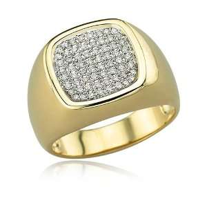 14K YELLOW GOLD Diamond Mens Ring Diamond quality A (I1 I2 clarity, H 