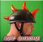 RED CHROME mohawk, devil horns, stick on horns for any helmet, chrome 