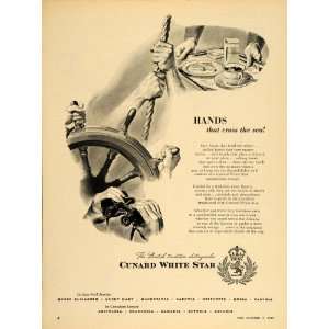1949 ORIGINAL Ad CUNARD White Star Cruise Line Ship   Original Print 