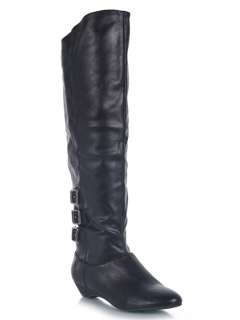   ZEXTOR Tall Over the Knee Buckle Strap Riding Boot sz Black  