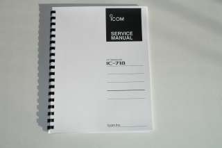 Icom IC 718 HF Transceiver SERVICE MANUAL   Comb Bound  