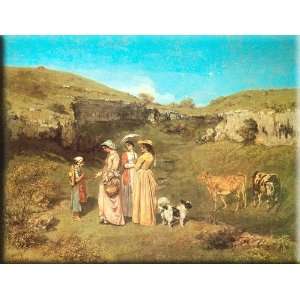   Village 16x12 Streched Canvas Art by Courbet, Gustave