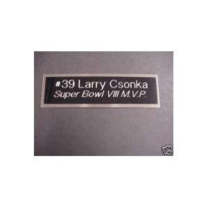  Dolphins Larry Csonka Engraved Super Bowl VIII MVP Name 