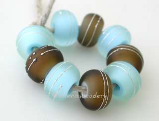 TANERES sra lampwork beads EARTH AND SKY FINE SILVER  