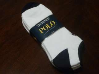 Polo Ralph Lauren Mens 3 Pair Ankle Socks White 10 13  