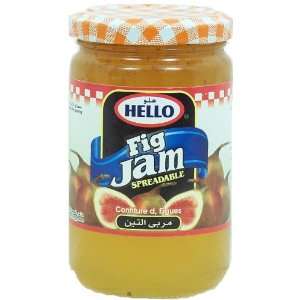 Hello fig jam, spreadable, 12.7 oz. glass jar  Grocery 