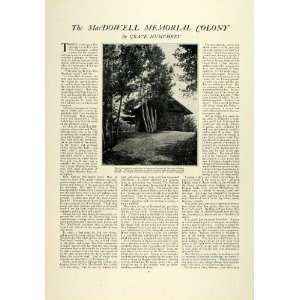  1922 Article MacDowell Artist Colony Peterborough New Hampshire 