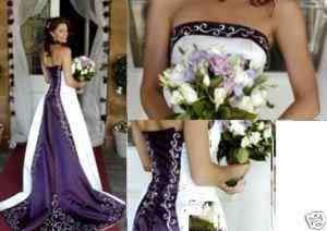Stock Satin Wedding Dress Lace up Size6 16(Can Choose)  