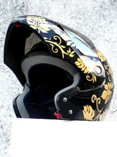 Masei Aloha 881 DOT Motorcycle Helmet BLACK/GOLD M L XL  