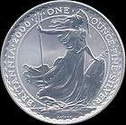 2000 Great Britain 2 Pound 1 Oz. Silver Coin ( 32.54 Grams .9580 