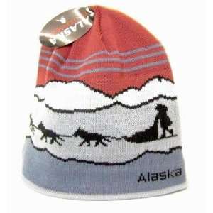  Alaska Beanie Hat Skull Sled Dog Team Knit Stocking Hat 