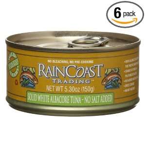 Rain Coast Tuna Solid Whitealbacore No Salt Added, 5.3 Ounce Units 