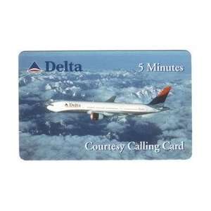   Airlines Courtesy Card Delta Airplane Flying Above Clouds Everything