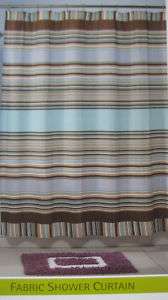 Fabric Shower Curtain SERENITY STRIPE Freespirit, NEW  