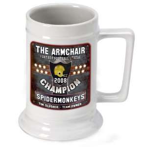  Personalized Fantasy Football Champion Beer Stein: Sports 