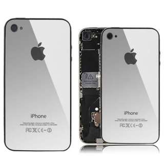 SILVER Glass Iphone 4 Back Cover Plate Iphone 4 AT&T  