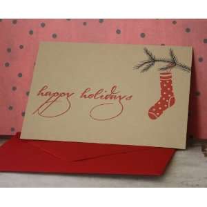  Happy Holidays Stocking note card set: Health & Personal 