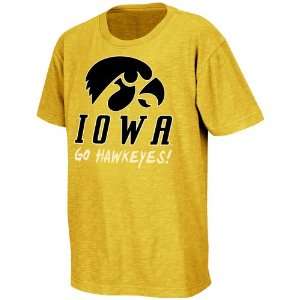   Hawkeyes Youth Cut Back T Shirt   Gold:  Sports & Outdoors