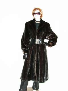 Designer Gloria Vanderblit Black mink fur coat jacket 66 sweep 