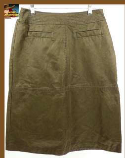 Motto Smooth Coated A Line Skirt with Front Besom Pockets