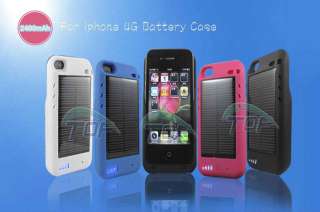   2400mAh External Solar Battery Charger Cover Case iPhone 4 4S #A84