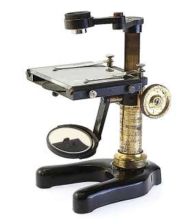 Antique Brass E. Leitz Wetzlar Microscope Works Perfect Glass Stage 