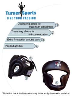 Leather Head Guard Helmet Boxing Thai Inner Gloves set  