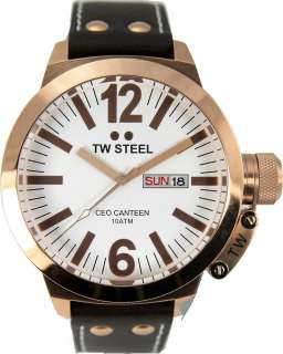 NEW TW Steel CE1017 CEO Canteen PVD Rose Gold Tone / Brown Leather 