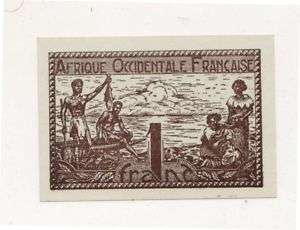 French West Africa 1 francs p34 unc   