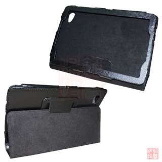 Black Folio Leather Case Cover w/Stand for Samsung Galaxy Tab GT P6800 