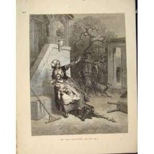  Wolf Mother Child Aesop Fable Lxiv Old Print C1896 Art 