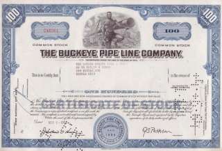 Ohio: The Buckeye Pipe Line Company Stock Certificate  