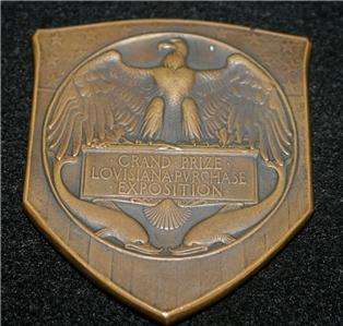 1904 Louisiana Purchase Exposition Bronze Medal Medallion Grand Prize 