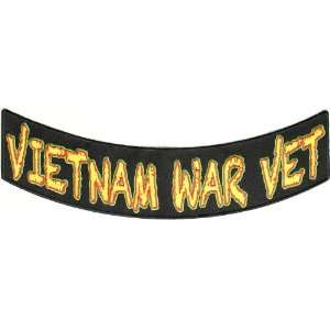 Vietnam War Vet Lower Rocker Patch, 12x4 inch, large embroidered iron 