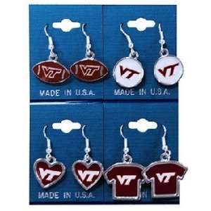  Virginia Tech University Jewelry Earrings Assorted Case 