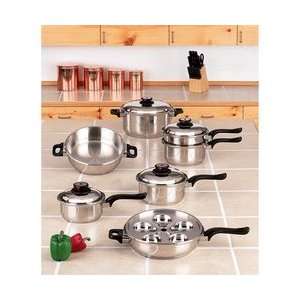 Finest 7 Ply Steam Control 17pc 304 Surgical Stainless Steel Cookware 