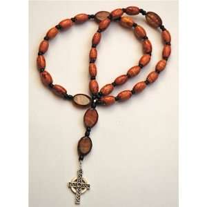   Prayer Beads Amber Glass and Brown Barrel Beads 