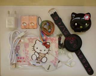 c109 Hello Kitty watch cell phone mp4+1G CARD BLACK  