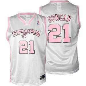  Tim Duncan Pink Reebok NBA Replica San Antonio Spurs Girls 