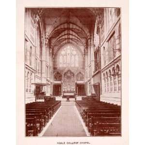 com 1900 Print Keble College Chapel Nave Bar Tracery Rib Vault Altar 
